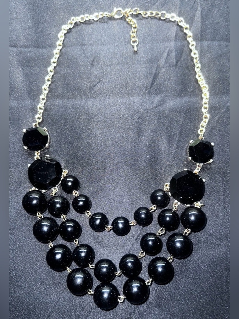 #JC16 Black Beaded‎ Necklace